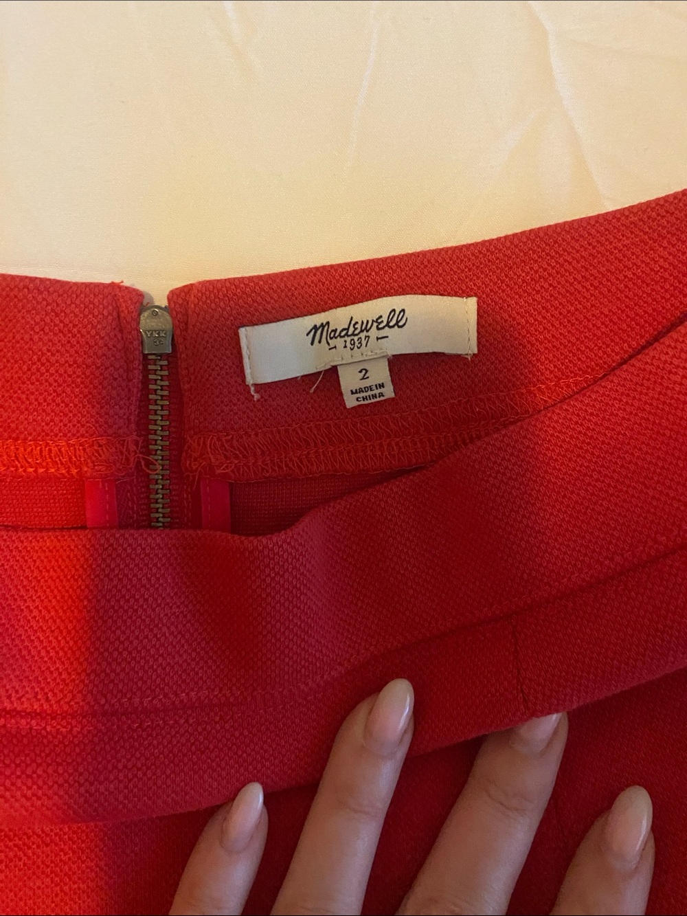 Madewell Red A-Line Flared Skirt